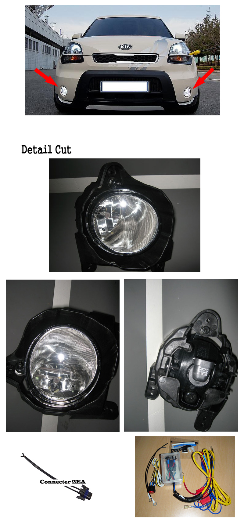 Genuine OEM Fog Lamp Light Complete Kit Full Wiring Harness For 2012 Kia Soul